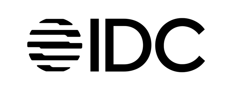 The IDC logo, with the letters I, D, and C in black beside a circular icon with black and white stripes.