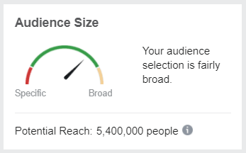 how to advertise on facebook: audience size