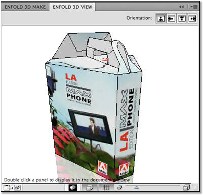 3D view of the MAX Phone packaging in Strata Enfold 3D.
