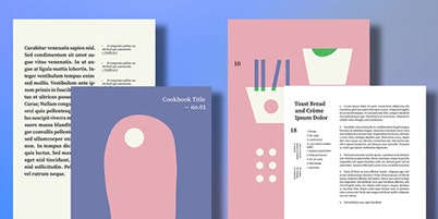 Broucher design in a pastel color theme