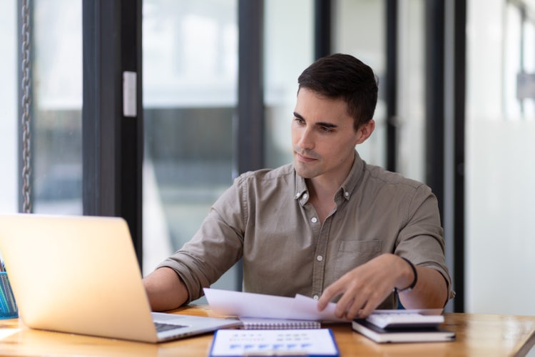 A man learns about procurement documents and what they do.