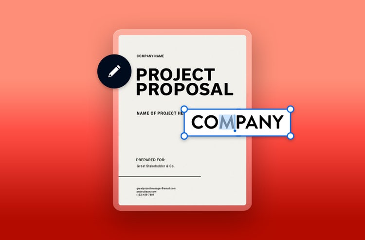 A tablet displays a request for proposal template.