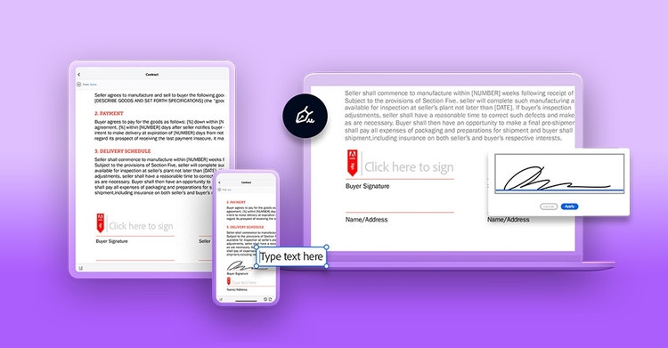 Examples of using e-signatures in Adobe Sign to boost contract management efficiency