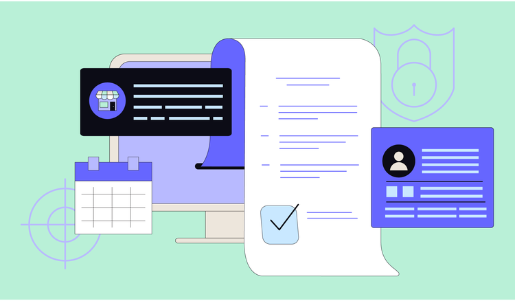 An independent contractor document is displayed on a desktop computer.