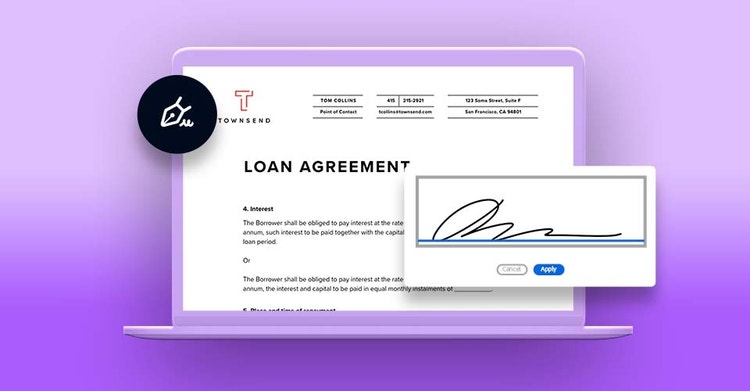 Digitally signing a loan agreement using Adobe Sign