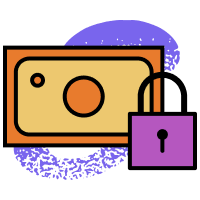 A dollar bill with a lock icon represents how engagement letters make costs predictable for clients.