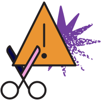 A black exclamation mark in a yellow triangle being cut by a pair of scissors shows how engagement letters mitigate risk.