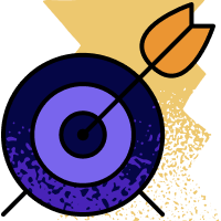 An arrow in the center of a target represents how engagement letters keep projects in scope.