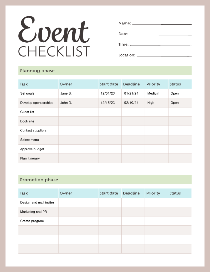 The ultimate event planning checklist and templates | Adobe Acrobat