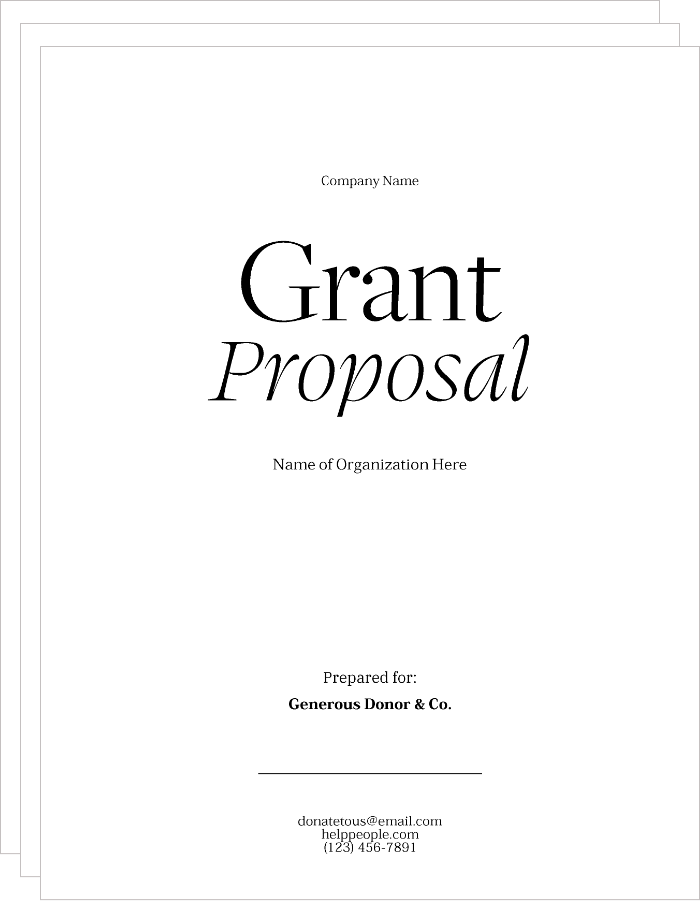 Screenshot of a grant proposal template.
