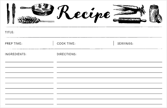 3 free downloadable recipe card templates
