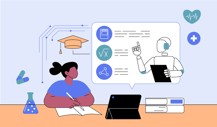 A woman explores how to create a TEAS study guide using AI.