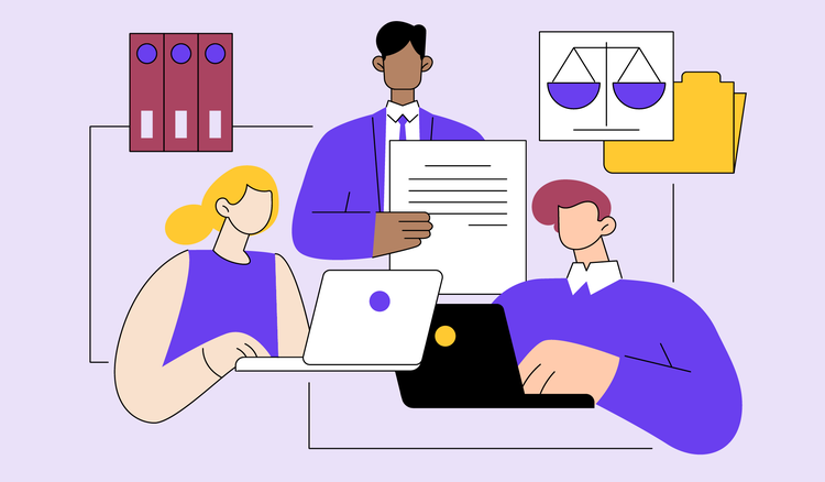 A group of students studies for the LSAT.