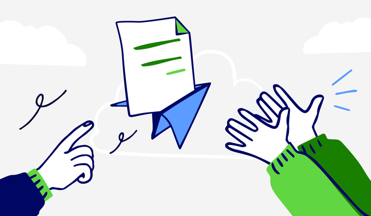 A person shares a PDF with another person.