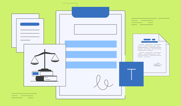 Power of attorney documents are shown with a scale icon on the left side on top of a stack of books.