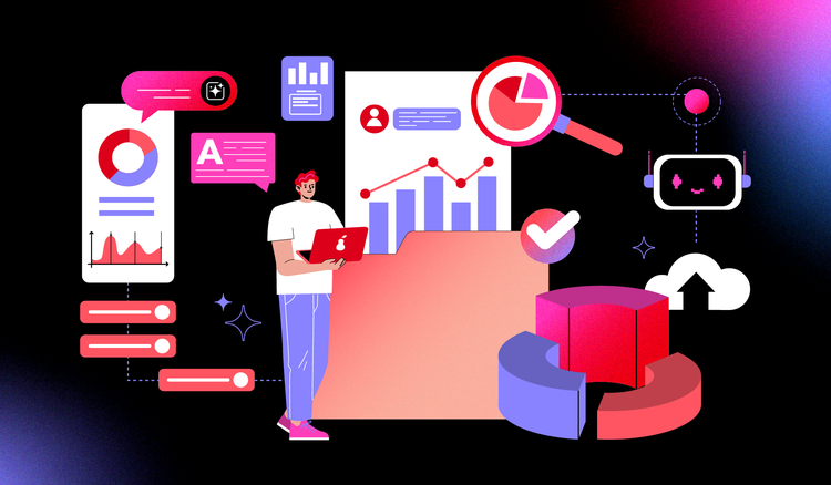 A person uses AI for data analysis.