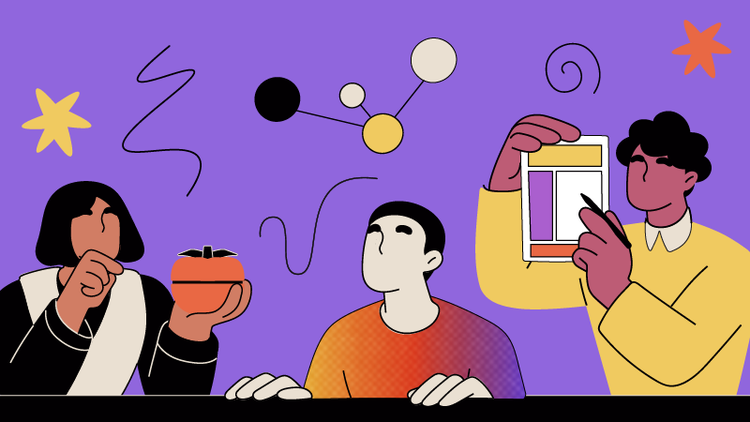 One person holds a timer, another has a mind map above them, and the final person uses Cornell Notes.