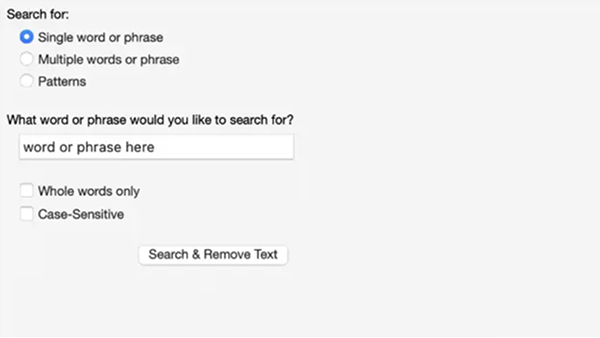 Select a single word, multiple words, or patterns to redact in a PDF.
