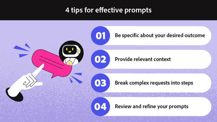Four tips for effective prompts.