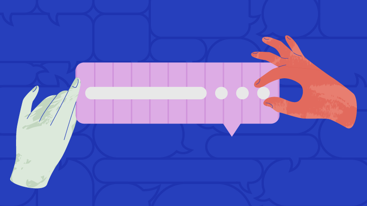 Two hands craft a message with an ellipsis at the end of it.