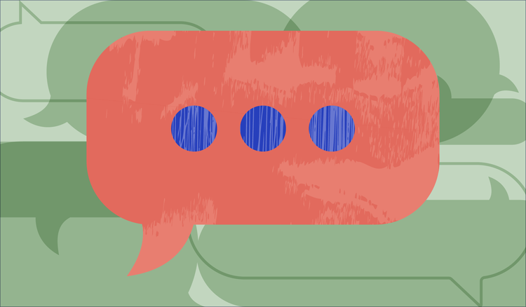 A speech bubble displays an ellipsis in it.