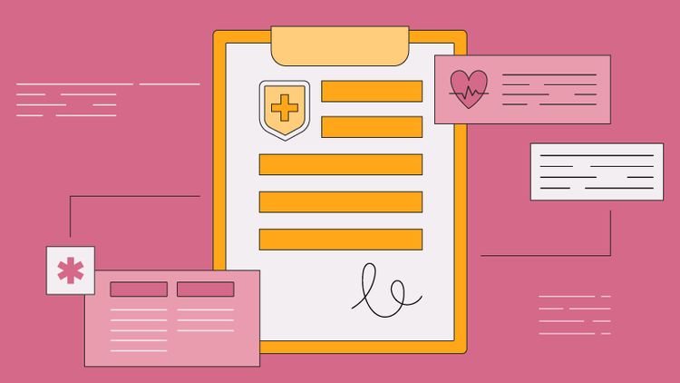 A signed living will is shown clipped to a clipboard.