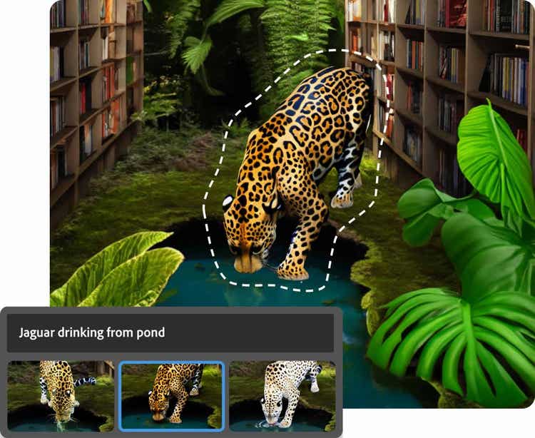 jaguar drinking from pond