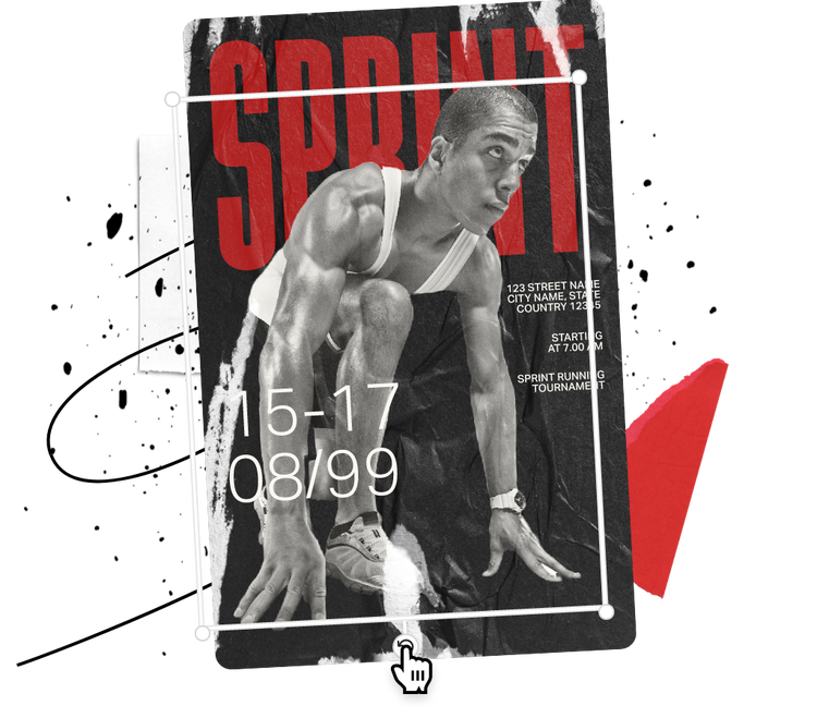 Poster featuring a sprinter in starting position.