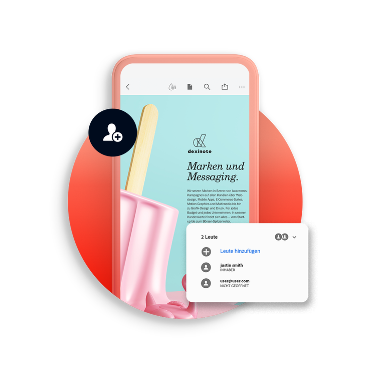 Dokumente per Desktop, Smartphone, Tablet oder Browser freigeben.