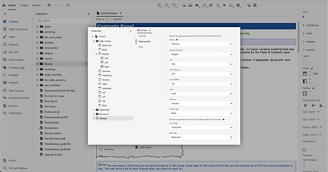 Erweiterte Steuerelemente für PDF-Layout