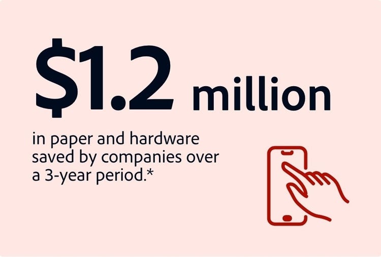 Companies save $1.2 million in paper and hardware costs over a 3 year period