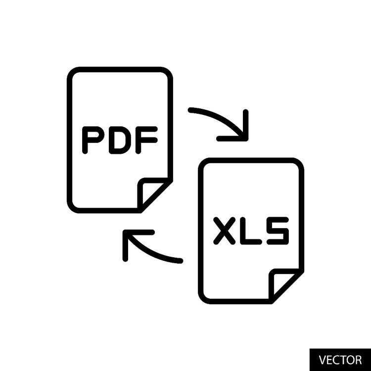 A graphic showing PDF and Excel files linking
