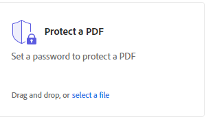 Graphic showing the Protect a PDF logo