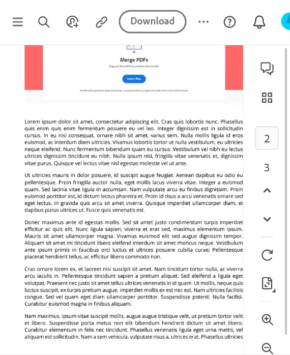 A mobile view of a PDF being edited.