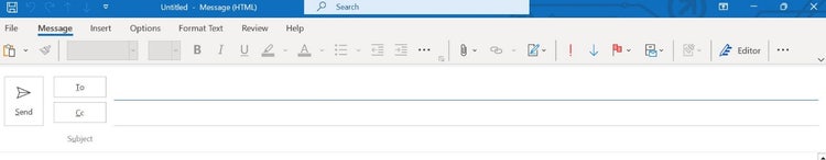 A screenshot of outlook email window