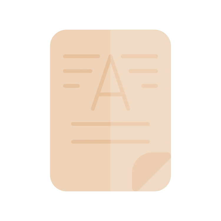 Icon of a page of text with a watermark in the background.