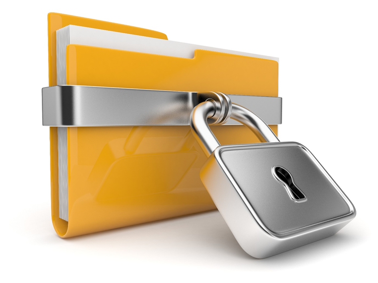 ALT TEXT: Illustration of a file folder secured by a padlock.