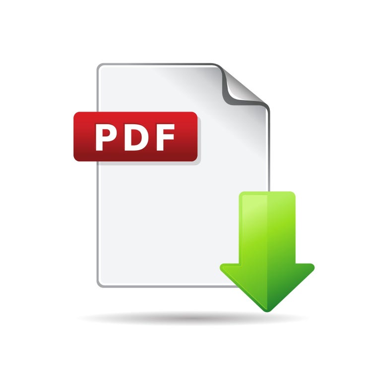 Picture of a PDF logo with a download arrow.