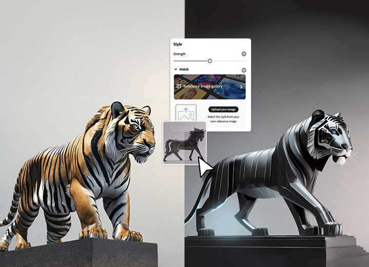 Tiger in color and in black and white