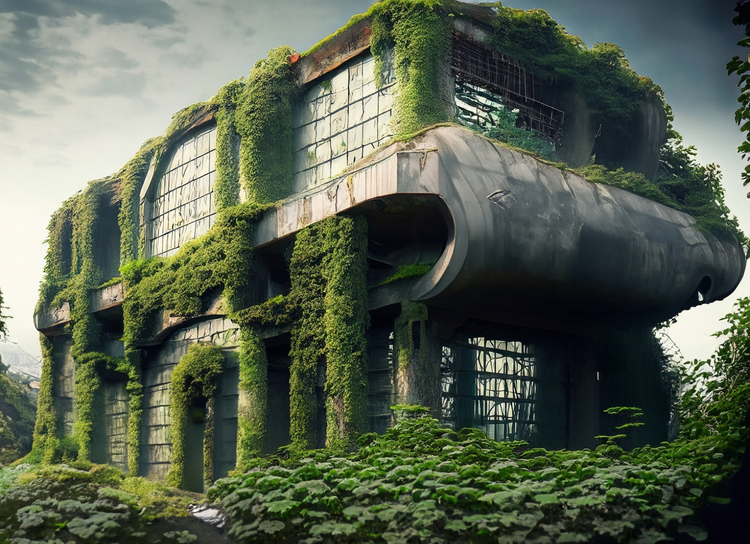 Building covered with Plants