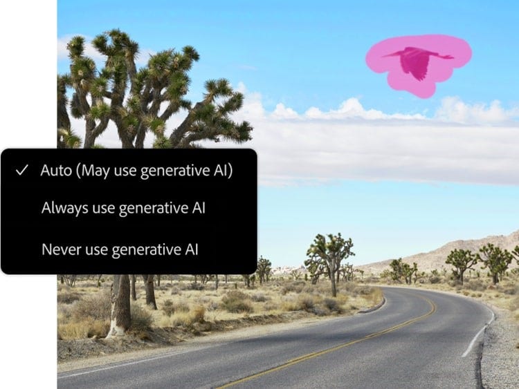 Choose how to use generative AI when using the Remove tool