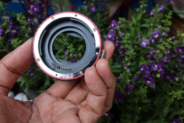 Holding a lens reversal adapter