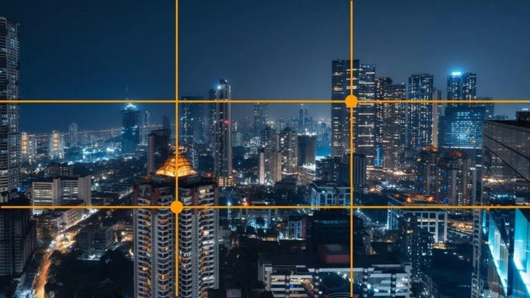 Example of the "rule of thirds" with gridlines.