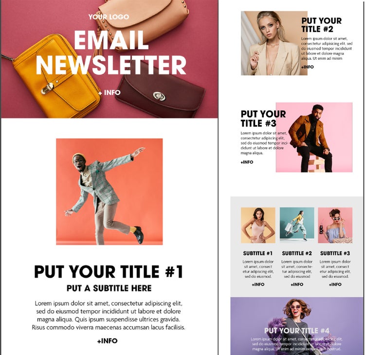 Email newsletter layout template.