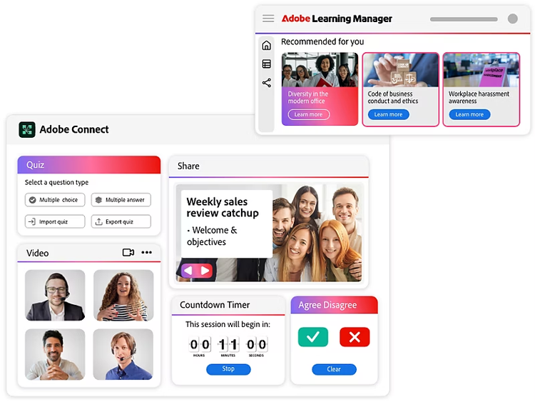 single UX for live virtual training and on-demand training