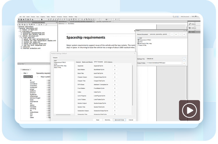 Create DITA templates in Adobe FrameMaker