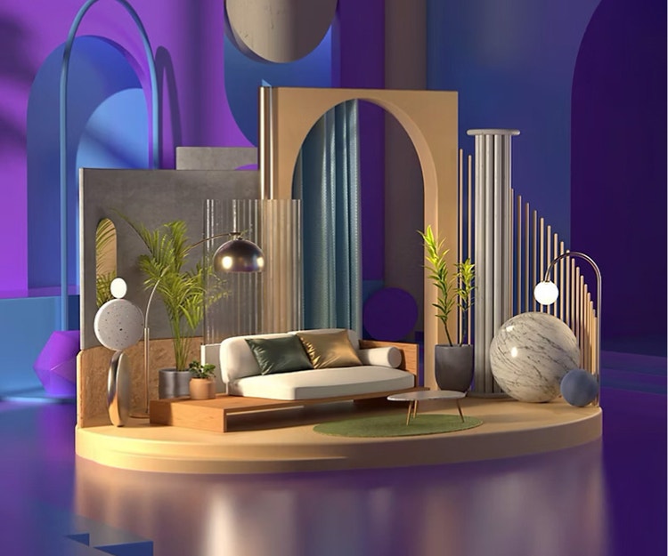 3D model of a sitting room