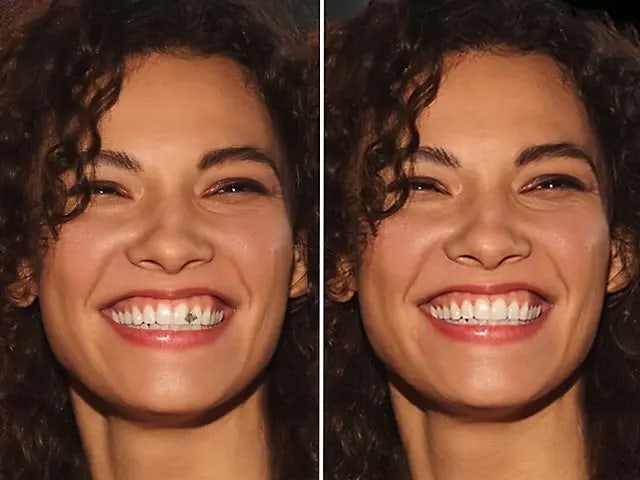 Before and after images using Spot Healing Brush techniques.