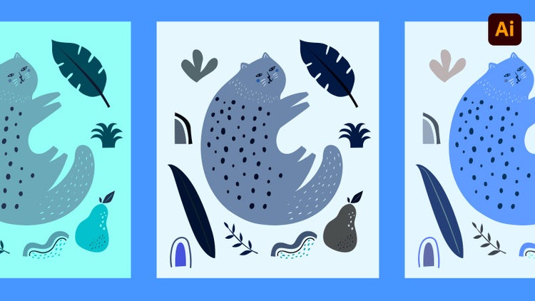 Muted blues and grays