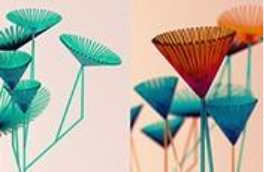 3D рендиране на дигитални цветя.